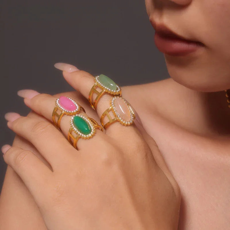 pink gemstone engagement rings