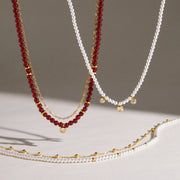 red beaded necklace
