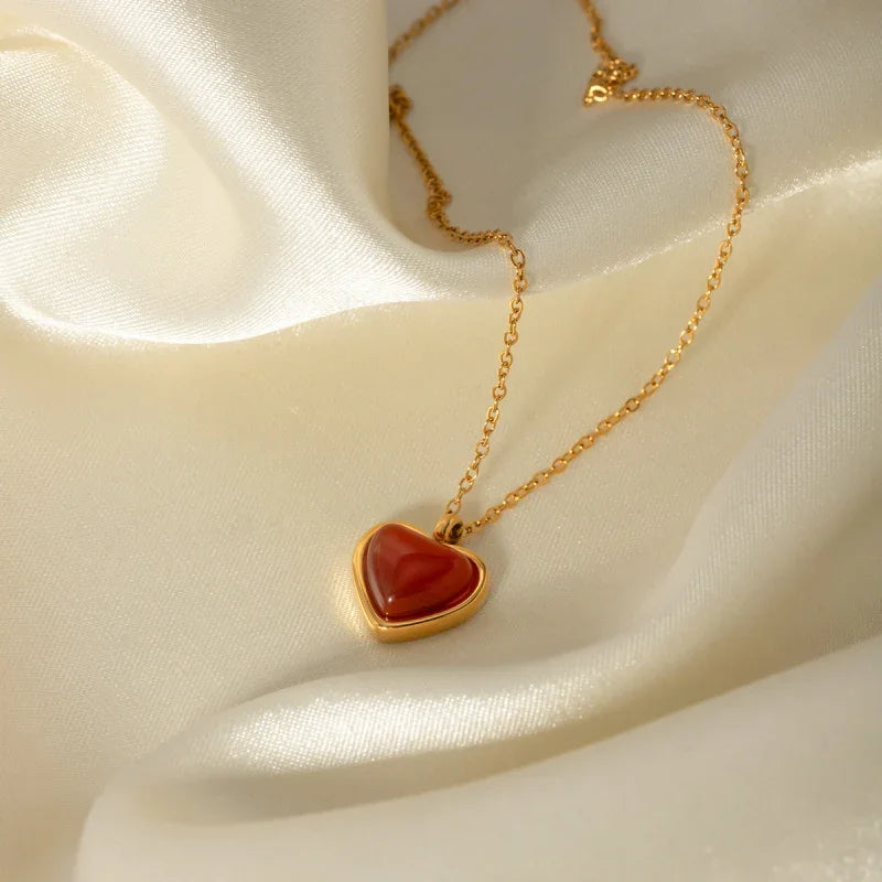 red heart necklace