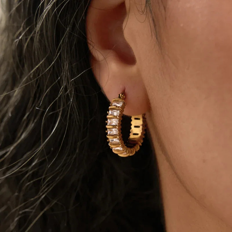 rhinestone earrings hoops
