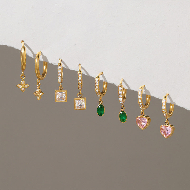 rhinestone hoop earrings gold