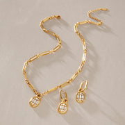 rhinestone necklace and earring set