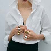 ring for women with zircon