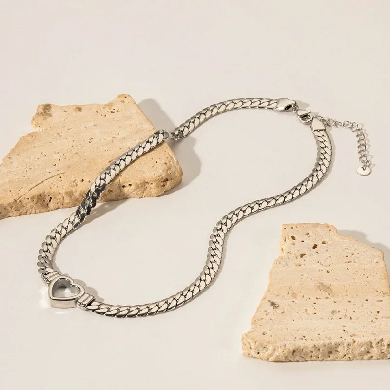 silver heart necklace