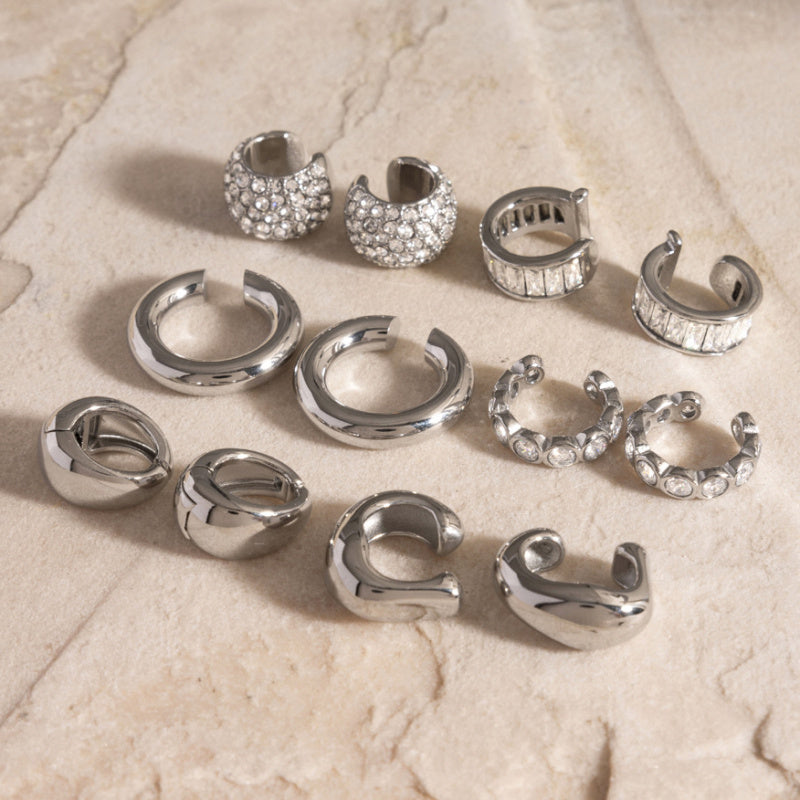 silver statement earring