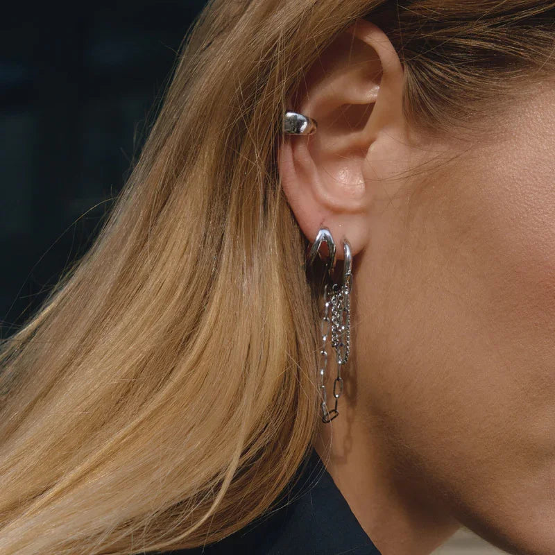 silver tassel earrings