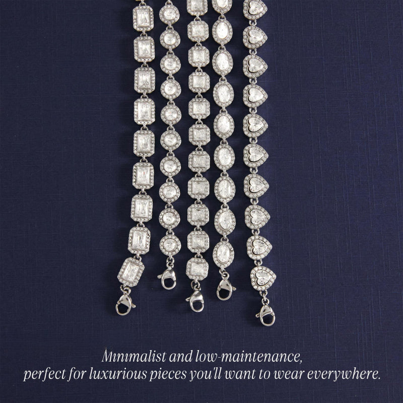 silver tennis bracelets for women