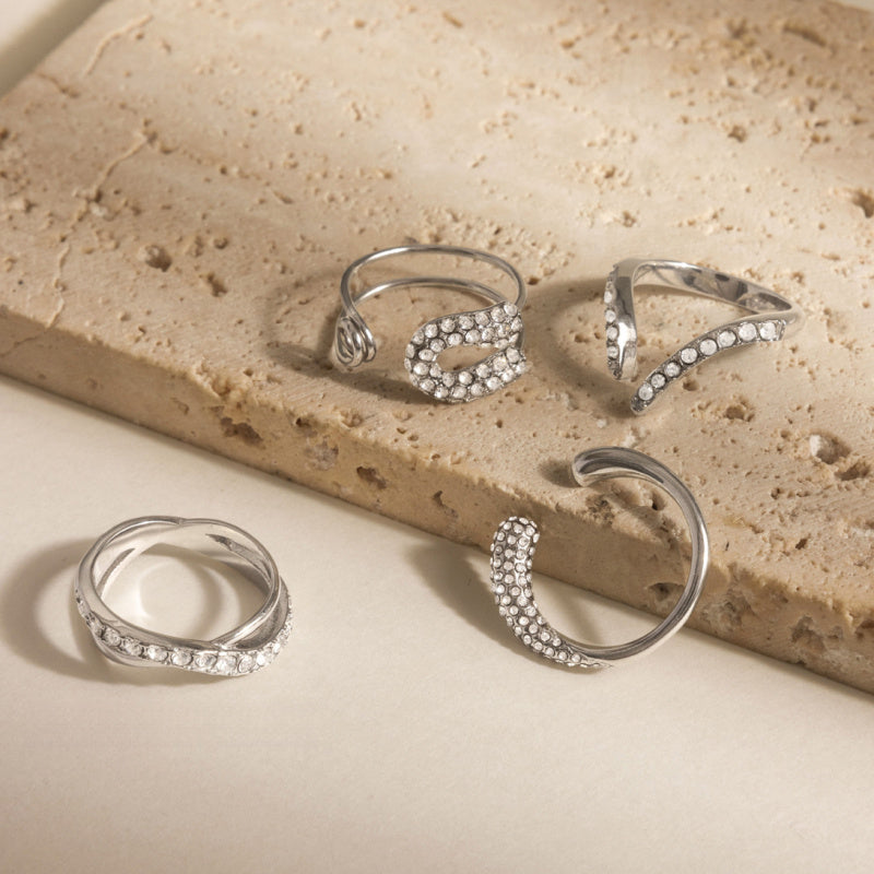 simple couple rings silver