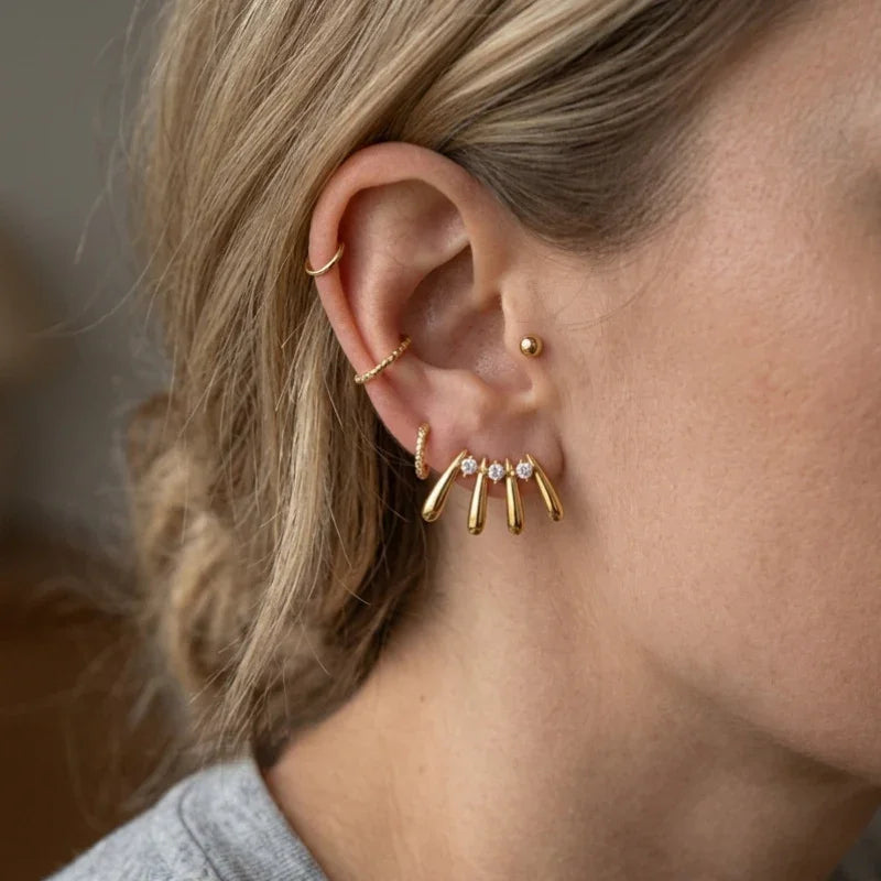simple stud earrings gold