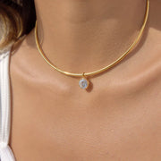 solitaire necklace cubic zirconia