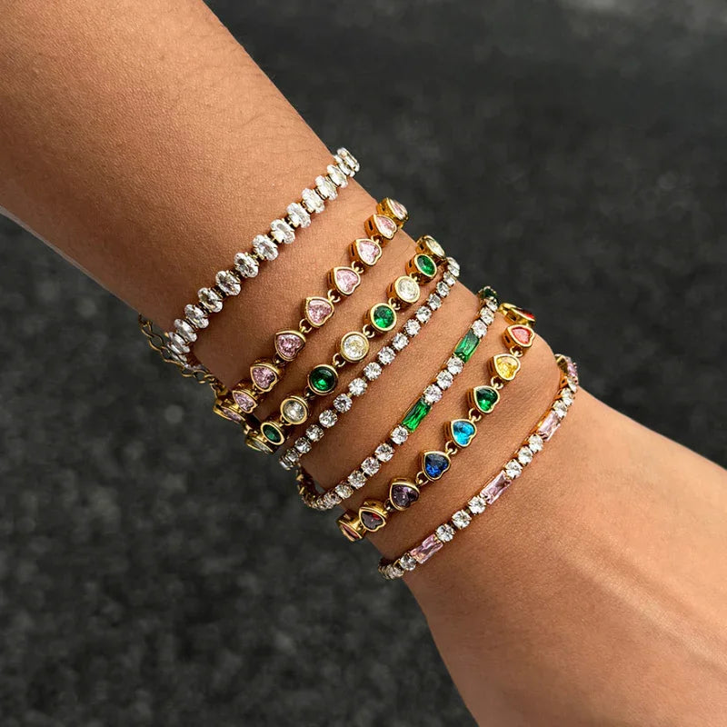 stainless steel and diamond bracelet