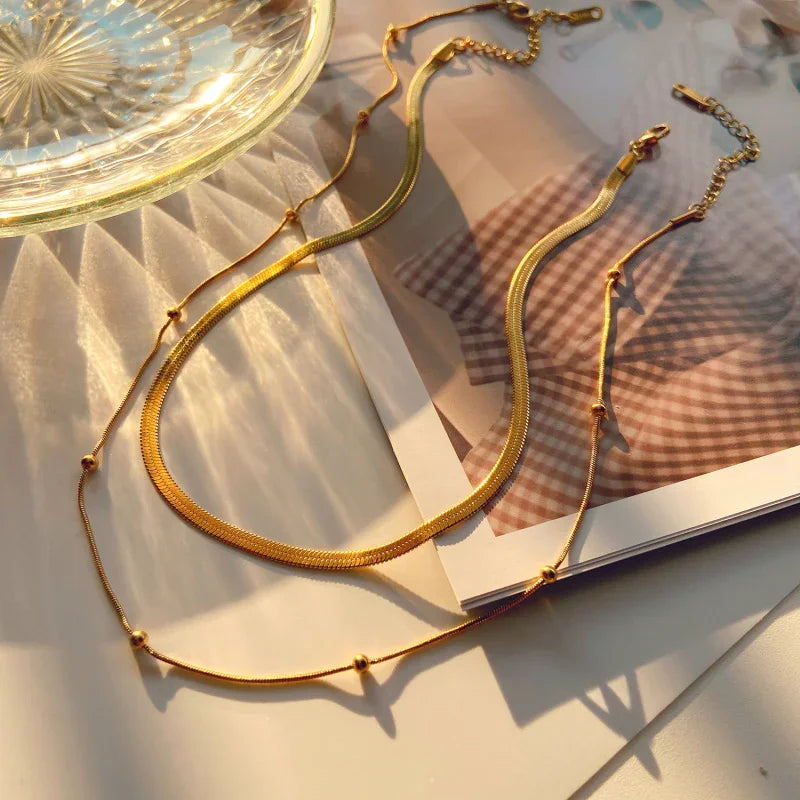 stainless steel chain necklace womens