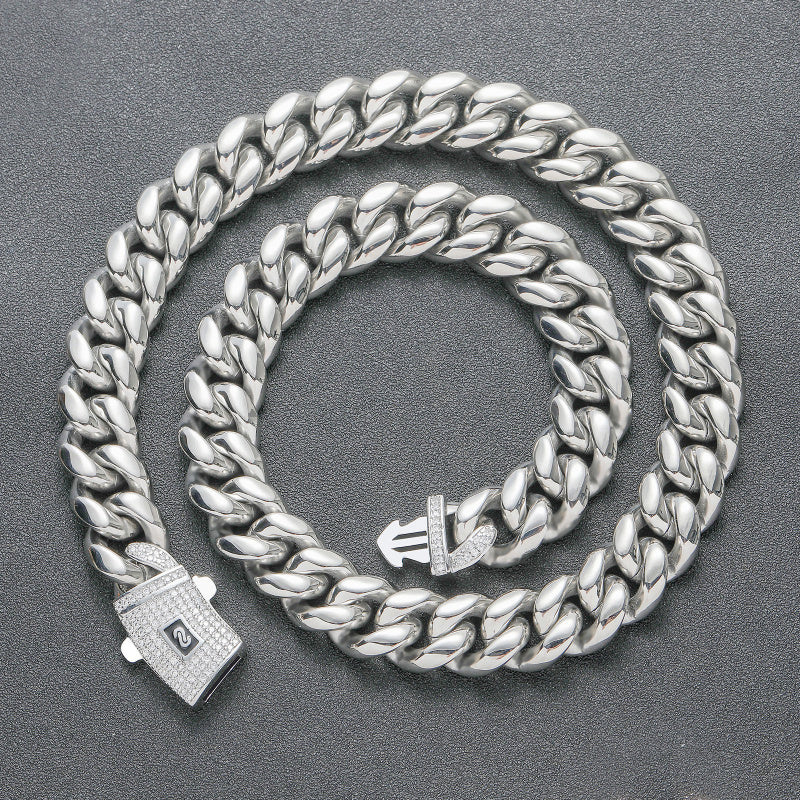 stainless steel cuban link chain bracelet