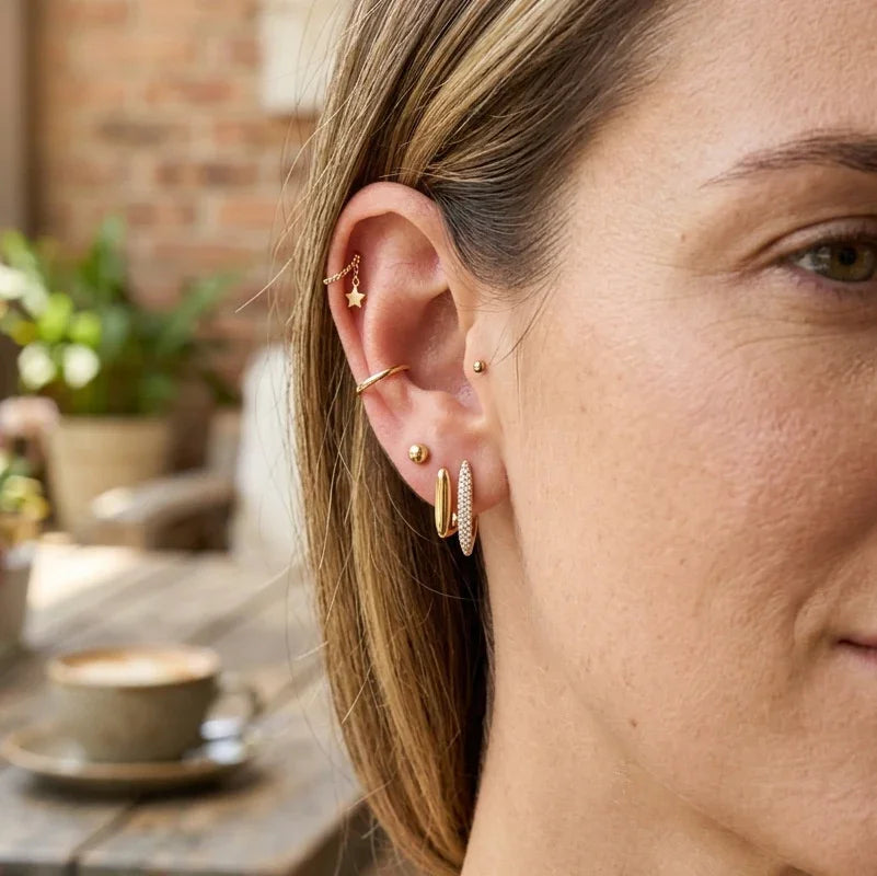 stainless steel gold earrings