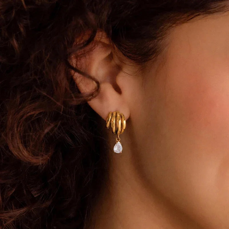 stainless steel gold hoop earrings