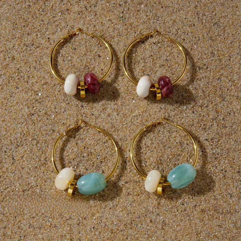 stainless steel gold hoop earrings