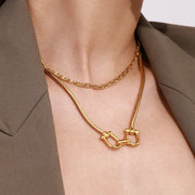 stainless steel gold necklace women's