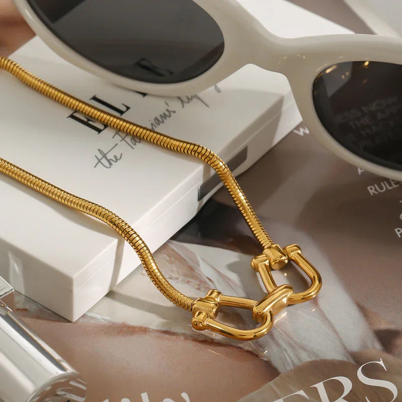 stainless steel gold necklace women's