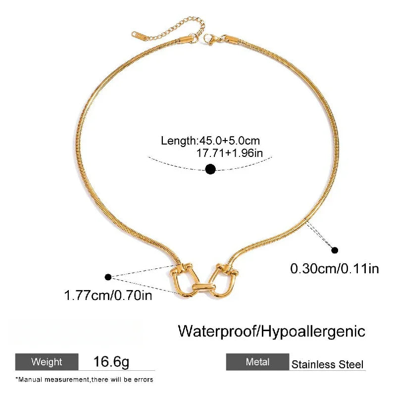 stainless steel gold necklace women's