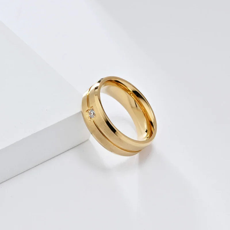 stainless steel gold ring