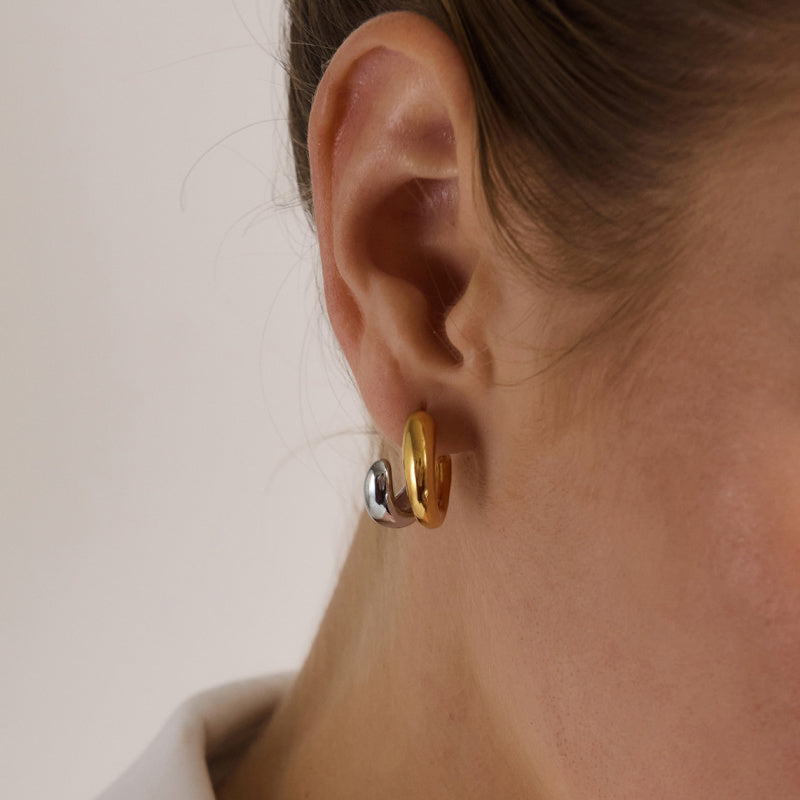 stainless steel huggie earrings