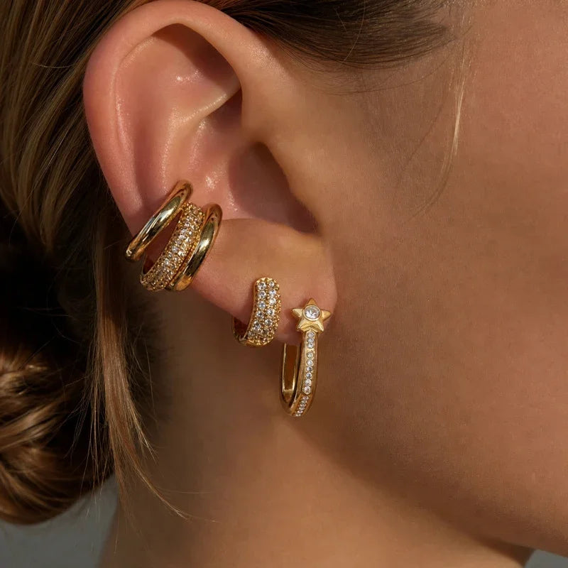 stainless steel star earrings