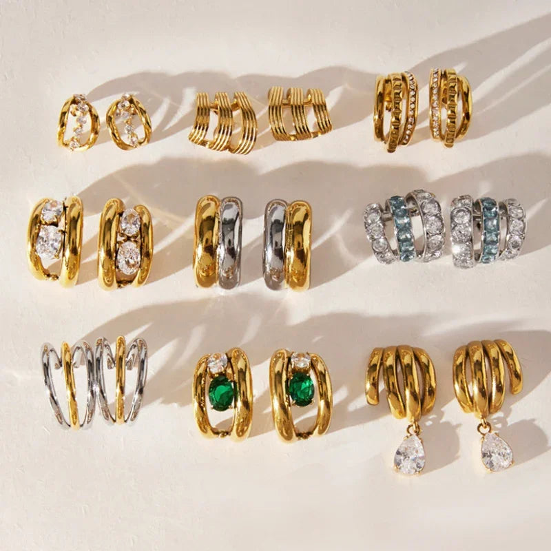 stud earrings design gold
