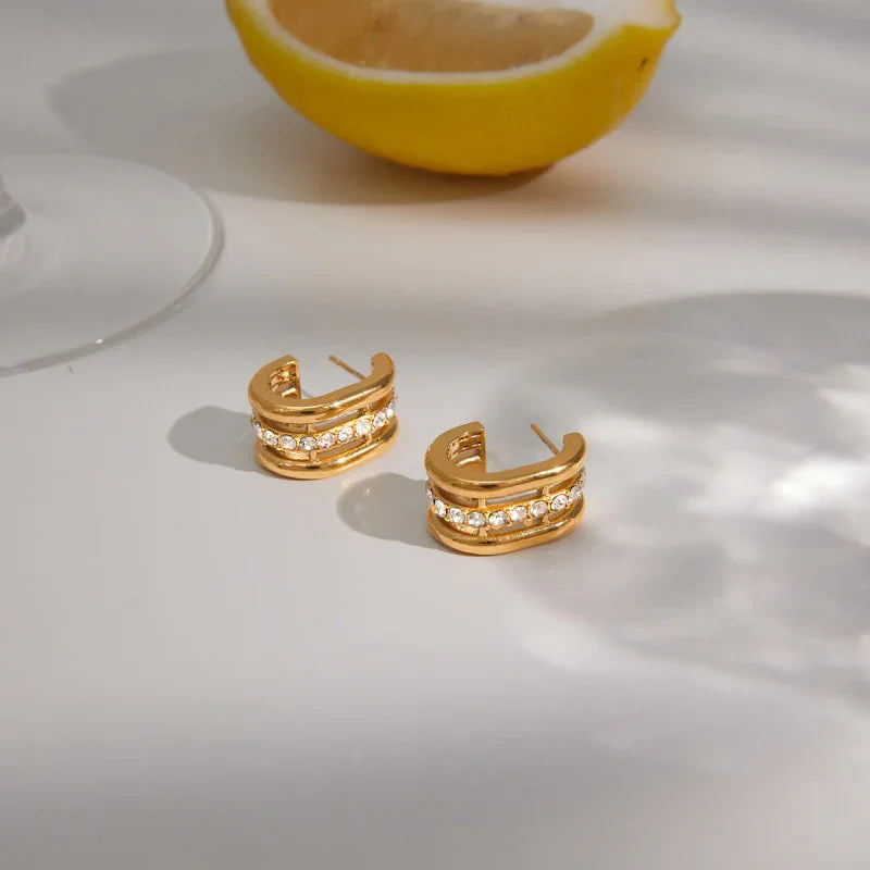 stud earrings gold