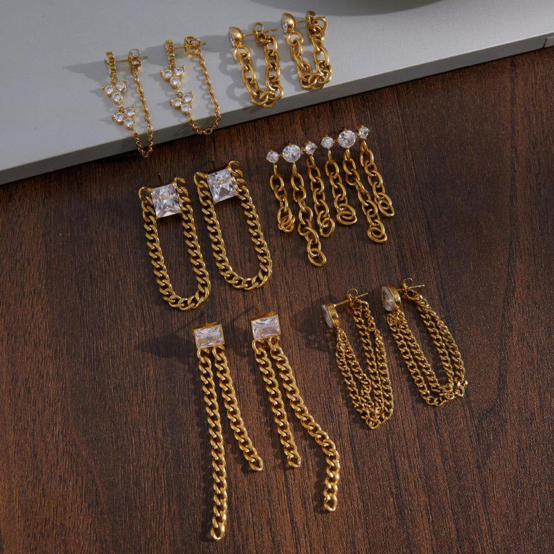 tassel chain earrings
