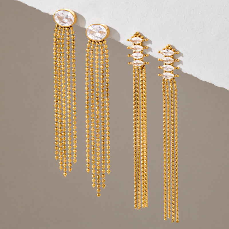 tassel earrings gold
