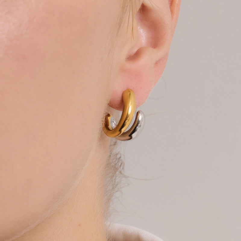 thick gold hoop earrings