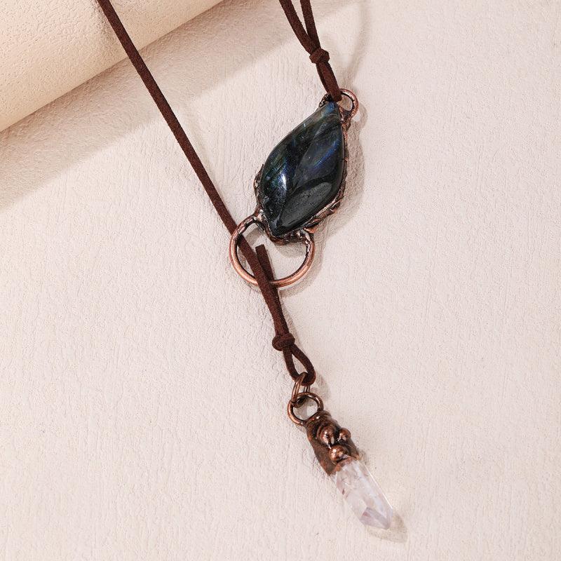 vintage rock crystal necklace