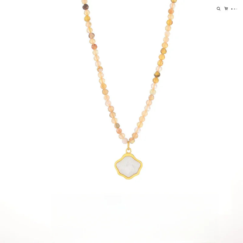 white gemstone necklace