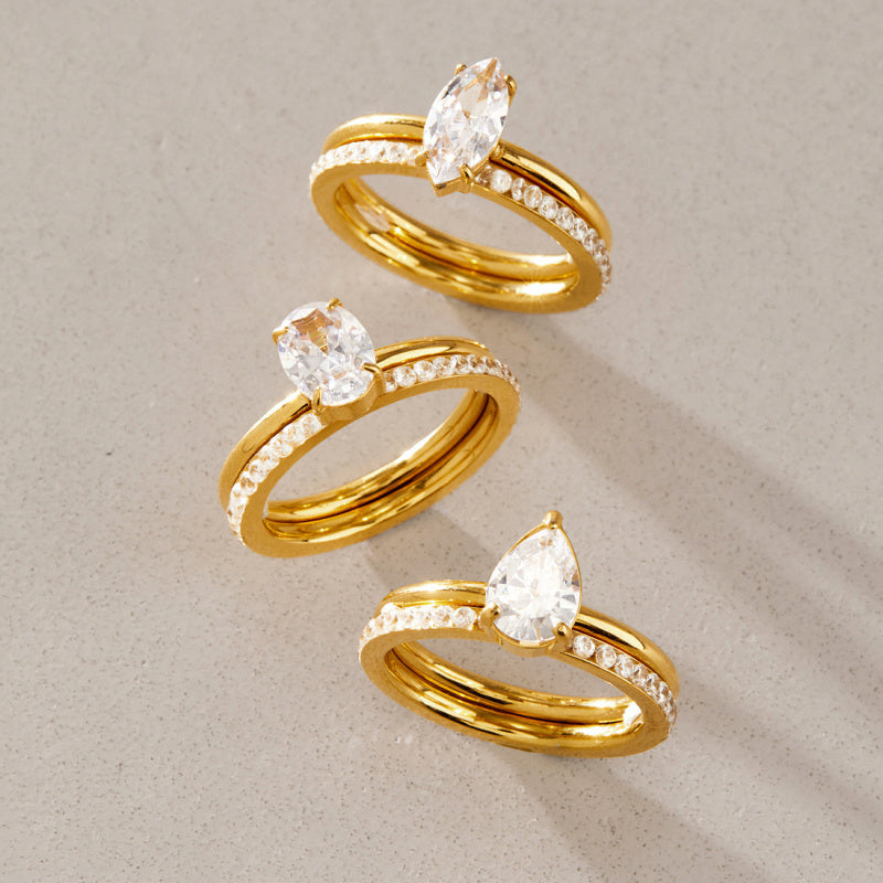 white zircon ring