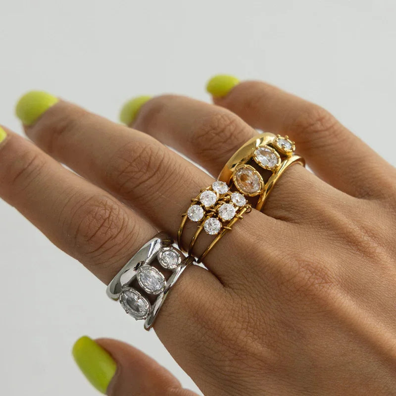 white zircon rings