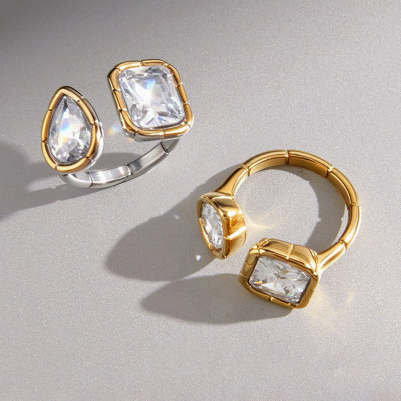 white zircon rings