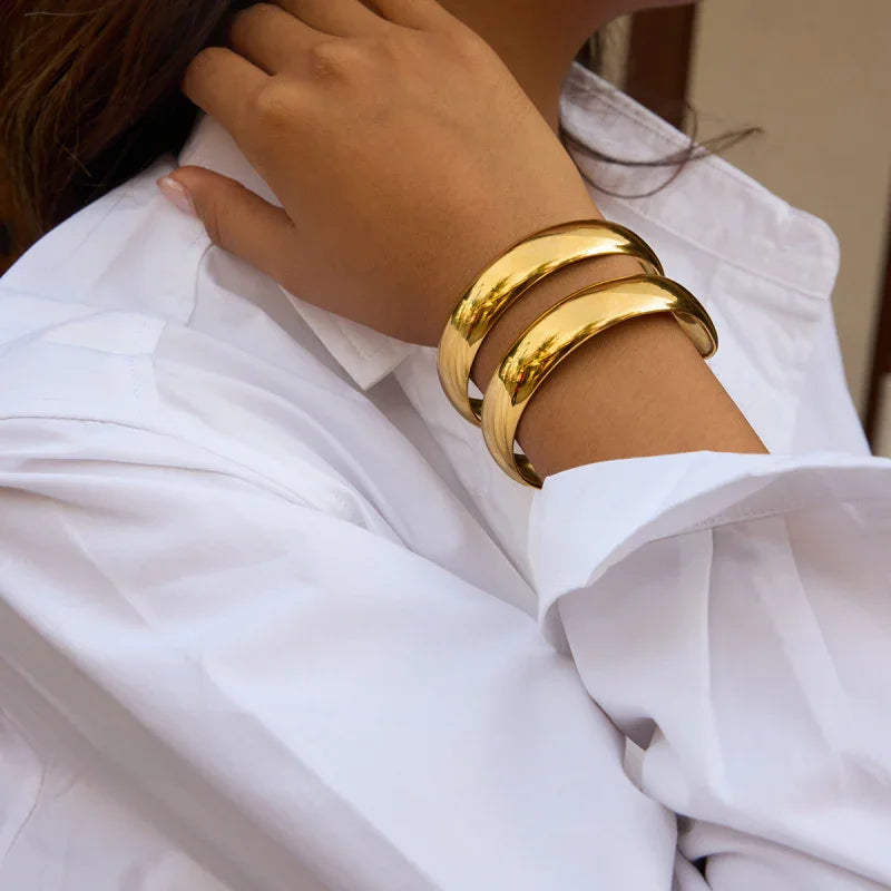 wide gold cuff bracelet