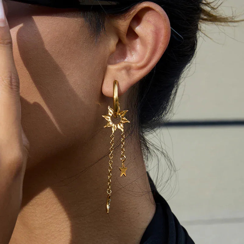 women drop earrings