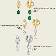 women drop earrings zircon