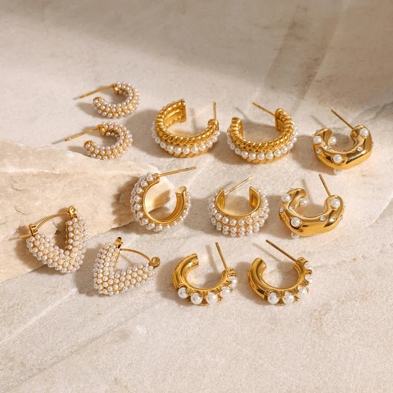 women's stud gold earrings