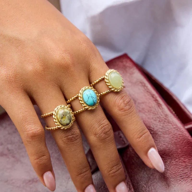 women's turquoise wedding ring set