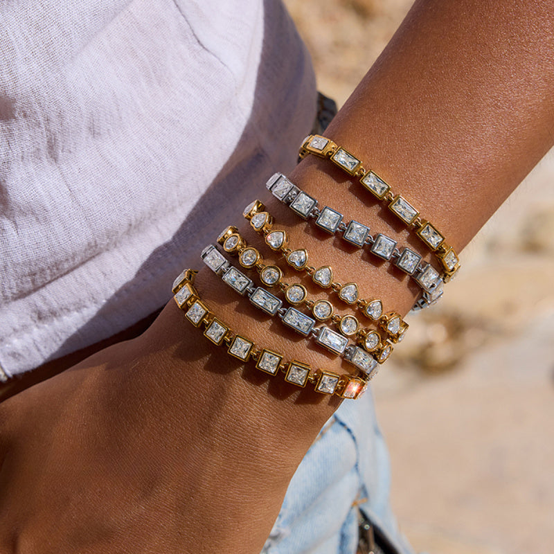 womens silver tennis bracelet