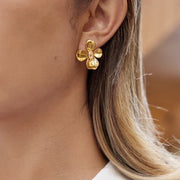 zircon earrings gold