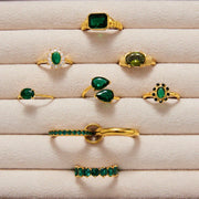 zircon rings with green stone
