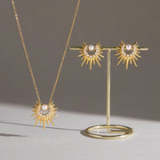 zircon star necklace set