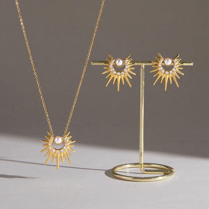 zircon star necklace set