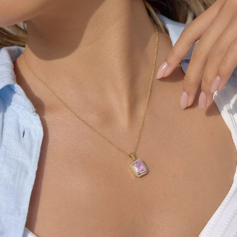 zircon stone necklace