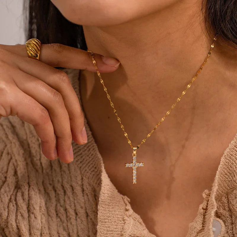 zirconia charm necklace