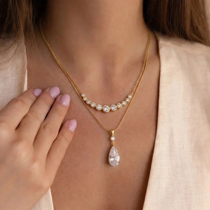 zirconia diamond necklace