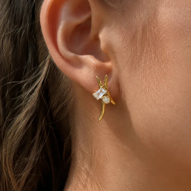 zirconia stud earrings